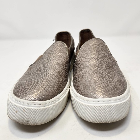 London Underground Womens Cyprus Slip On Sneakers 8.5M Metallic Gold Snake Print - Picture 3 of 9